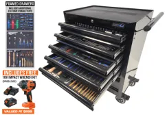 Custom Series Roller Cabinet BLK/BLK - 241PC Metric/SAE - FOAMED